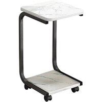 Kelvenix Small End Side Table Bedside Tea Coffee Sofa Table in White | Size: 0.6m2