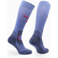 Norfolk Socks Long Merino Wool Mid Weight Cushioned Hiking Socks - Orlando in Blue | Size: 6-8