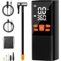 Manan Cordless Digital Tyre Inflator Rechargeable 150PSI Air Compressor Pump in Black