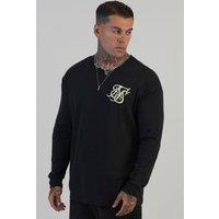 SikSilk Men's Logo T-Shirt in Black | Size: XL