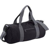 Bagbase Men's Plain Varsity Barrel Duffle Bag (20 Litres) Pack of 2 in Jet Black