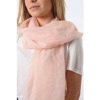 Sarta Women's Silver Glitter Star Lightweight Scarf in Light Pink