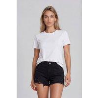 BCouture Women's Double Waistband Denim Shorts in Black | Size: 12