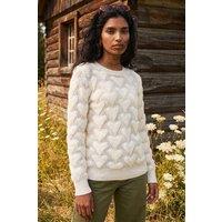 Roman Women's Heart Detail Knit Jumper in Ivory | Size: 14