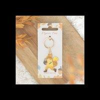 KDMD Women's Flynn Fox Alloy Enamel Keyring Woodland Creature in Yellow