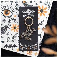 KDMD Women's Folk Raven Enamel Keyring Seasonal Floral Nature Alloy in Black