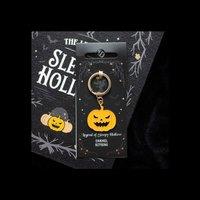 KDMD Women's Legend of Sleepy Hollow Enamel Pumpkin Keyring with Carved Face in Yellow