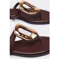 EGO Women's Faux Leather Sandals in Dark Brown | Size: 3