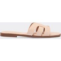 EGO Women's Slider Faux Suede Sandals in Ecru | Size: 3