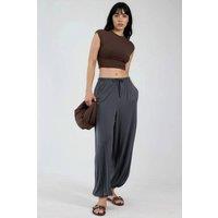 Busem Women's Long Elastic Waist Jogger Pants in Dark Grey | Size: Medium