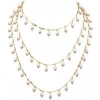 Angel Barocco Women's Long Freshwater Pearl Chain Necklace