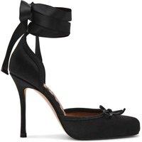 STEVE MADDEN Women's 'Larina Black Satin' Fabric Heels | Size: 8