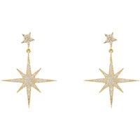 Latelita Women's Petite Star Burst Drop Earrings Gold in White
