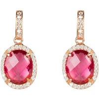 Latelita Women's Beatrice Oval Gemstone Drop Earrings Rose Gold Pink Tourmaline
