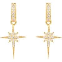 Latelita Women's North Star Burst Small Drop Earrings Gold in White
