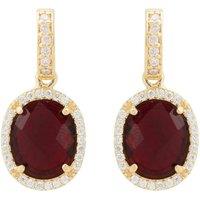 Latelita Women's Beatrice Oval Gemstone Drop Earrings Gold Garnet in Red