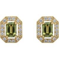 Latelita Women's Whistledown Gemstone Stud Earrings Peridot Gold in Green