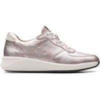 Clarks Women's Un Rio Sprint Platinum Trainers in Silver | Size: 5-Standard Fit