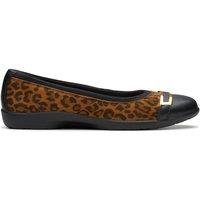 Clarks Women's Meadow Rose Leopard Print Pumps, Slip Ons in Brown | Size: 5-Standard Fit