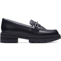 Clarks Women's Orianna Bit Black Leather Loafers, Slip Ons | Size: 5.5-Standard Fit