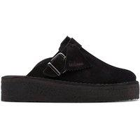 Clarks Women's Trek Wedge Mule Black Suede Mules | Size: 4-Standard Fit