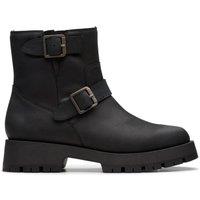 Clarks Women's Ledwick Haley Black Oily Leather Ankle Boots | Size: 6-Standard Fit