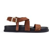 Clarks Women's Zarlea Strap Tan Flat Sandals in Brown | Size: 6-Standard Fit
