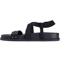 Clarks Women's Zarlea Strap Black Flat Sandals | Size: 7-Standard Fit