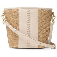 Clarks Women's Summery Mini Cream Leather Shoulder Bags, Cross Body Bag, Drawstring Bag in White