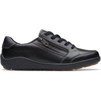 Clarks Women's Bryianne Bayla Black Leather Trainers | Size: 7.5-Standard Fit