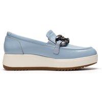 Clarks Women's Zylah May Light Blue Leather Loafers, Slip Ons | Size: 5.5-Standard Fit