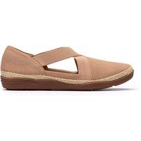 Clarks Women's Elaina Dusk Beige Nubuck Slip Ons | Size: 5-Standard Fit