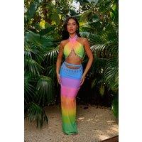 Moda Minx Women's Rainbow Reef Maxi Skirt | Size: Medium/Large