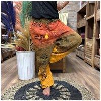 KDMD Women's Himalayan Print Yoga & Festival Pants Unisex Cotton Orange