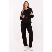 Love Lace Women's Buttery Soft Hoodie & Straight Pants Set in Black