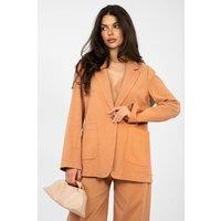 Love Lace Women's Paris Rue Cotton Denim Blazer with Elastane in Terracotta
