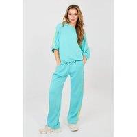 Love Lace Women's Butter Soft Striped Hoodie & Pants Set in Aqua