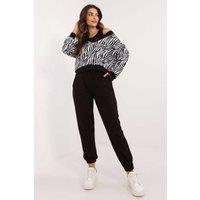 Love Lace Women's 3 Piece Casual Heart Neck Animal Set in Black