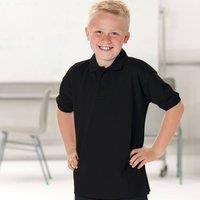 Jerzees Schoolwear Jerzees Schoolgear 65 35 Pique Polo Shirt Pack of 2 in Black | Size: 5-6 Years