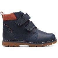 Clarks Heath Strap Toddler Navy Ankle Boots in Blue | Size: 4-Wide Fit