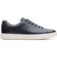 Clarks Men's Un Costa Lace Navy Leather Trainers, Lace Up in Blue | Size: 9.5-Standard Fit