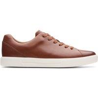 Clarks Men's Un Costa Lace British Tan Leather Trainers, Lace Up in Brown | Size: 8.5-Standard Fit