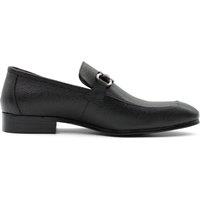 XPOSED Men's Elegant Leather Snaffle Bit Buckle Loafers in Black | Size: 10