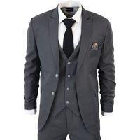 Infinity Leather Men's IM1 Classic Plain 3 Piece Suit in Charcoal | Size: 38R