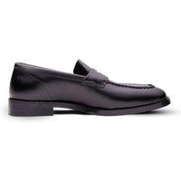QUIVE London Men's QL Perth Leather Penny Loafers for Office & Casual Wear in Black | Size: 8