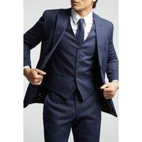 Alex Men's Linen Tailored Fit Suit Jacket in Navy | Size: 50R
