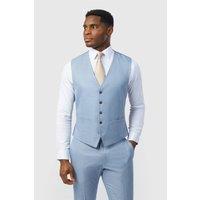 Antique Rogue Men's Single Breasted Five Button Slim Fit Suit Waistcoat in Baby Blue | Size: 44R