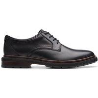 Clarks Men's Burchill Derby Black Leather Derby Shoes, Lace Up | Size: 8-Standard Fit