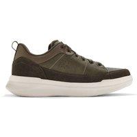 Clarks Men's Burford Lace Khaki Trainers in Green | Size: 6-Standard Fit
