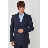 threadbare Men's Regular Fit Double Breasted Blazer in Navy | Size: 44R